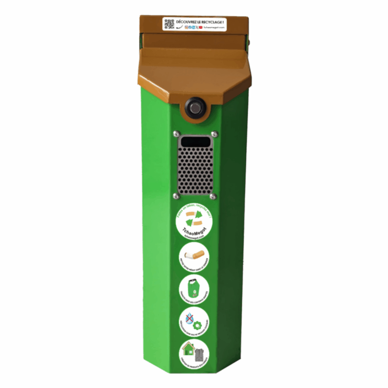 cm007 cendrier mural innovant 5l vert et brun