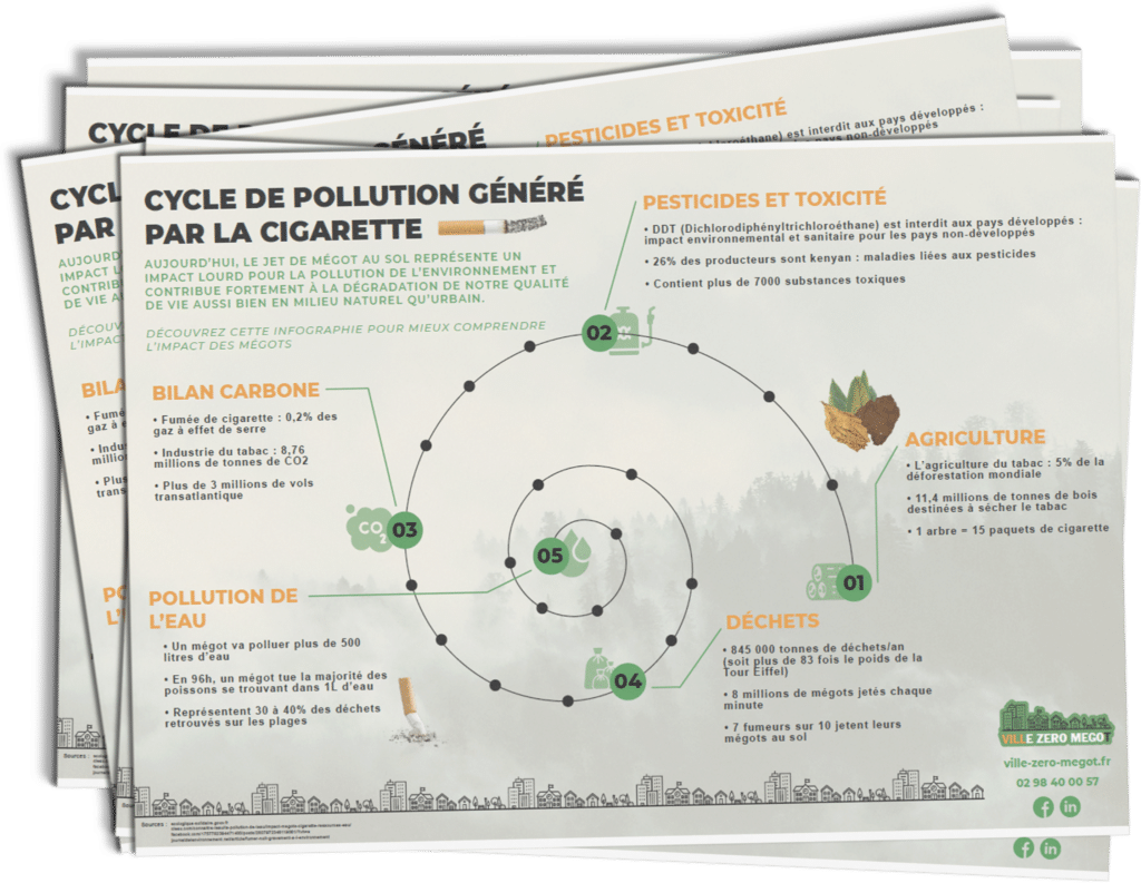 infographie cycle de pollution megot