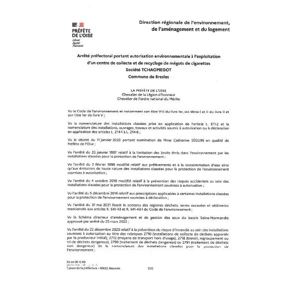 arrete prefectoral